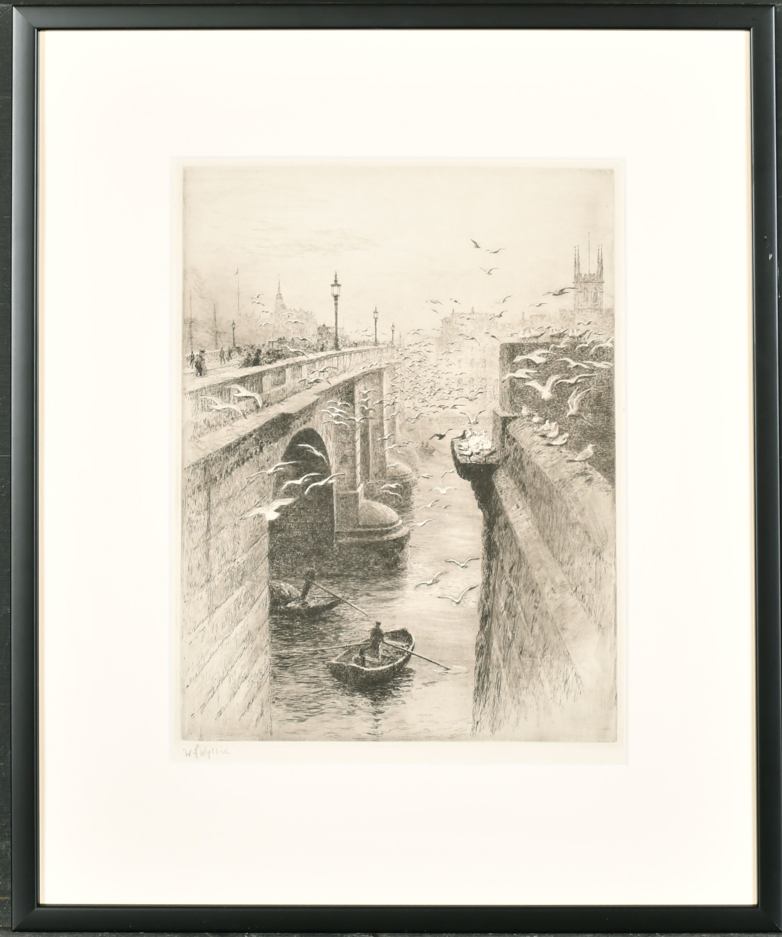 William Lionel Wyllie (1851-1931) British. "London Bridge & Southwark Cathedral", Etching, Signed in - Image 2 of 5