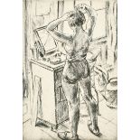 Kathleen Anderson (1902-1974) British. A Lady Dressing by her Mirror, Etching, Signed and