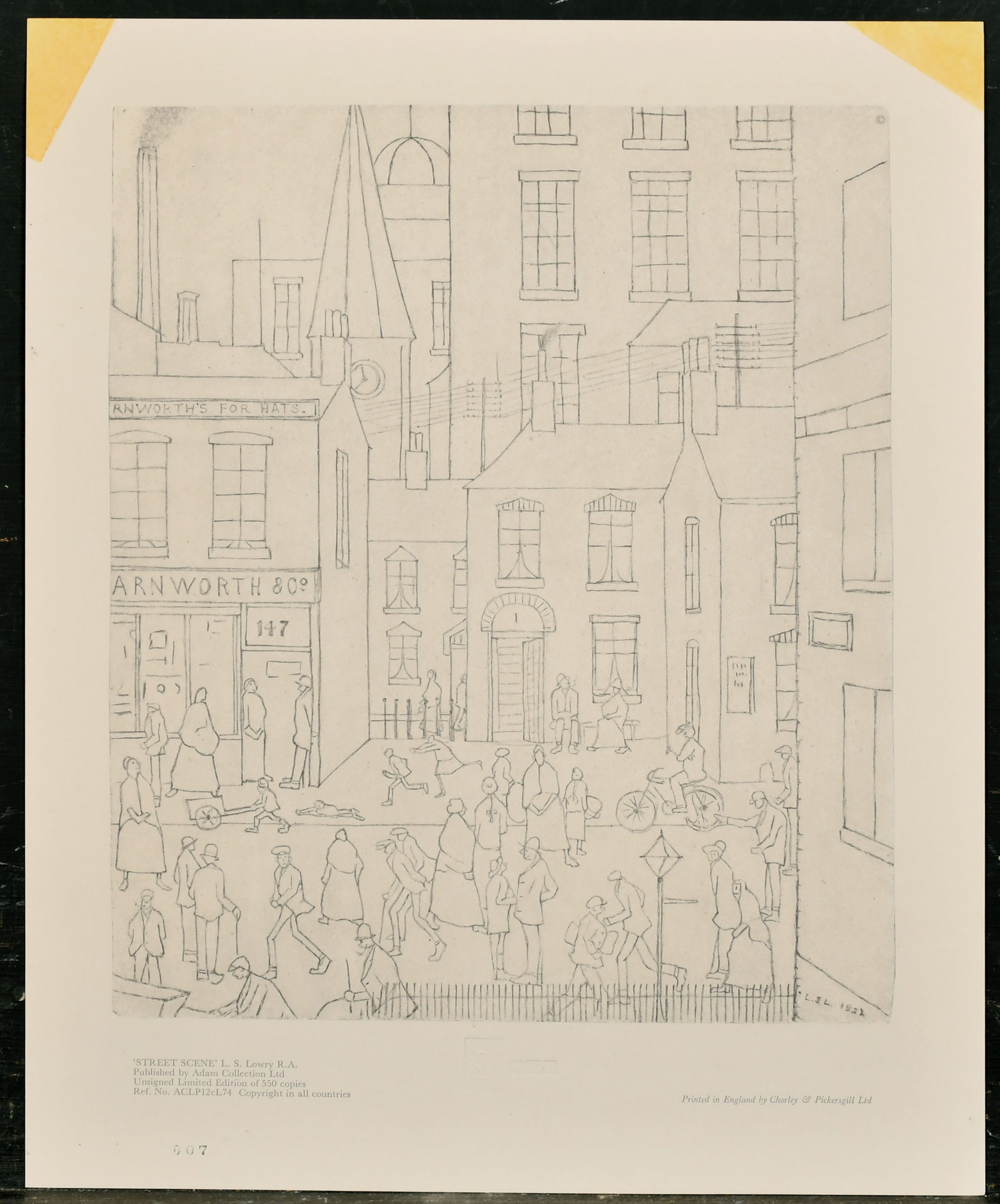 Laurence Stephen Lowry (1887-1976) British. "Street Scene", Printed by Chorley & Pickersgill Ltd, - Image 5 of 9