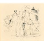 Feliks Topolski (1907-1989) Polish. "In a Pub off Eaton Square", Ink, Signed, and inscribed in