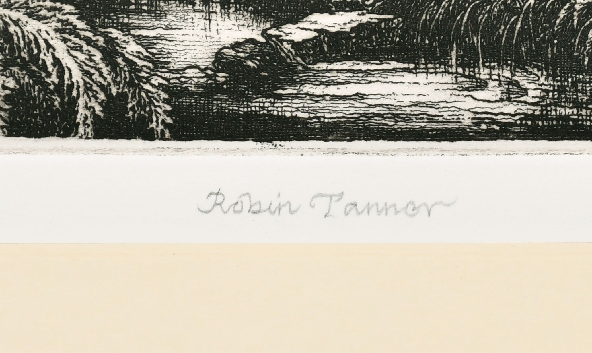 Robin Tanner (1904-1988) British. "Full Moon", Etching, Signed in pencil, Mounted, Unframed 9.5" x - Image 3 of 3