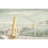 Felix Kelly (1914-1994) New Zealander. "Drifter and Paddle Steamers", Printed for the Baynard