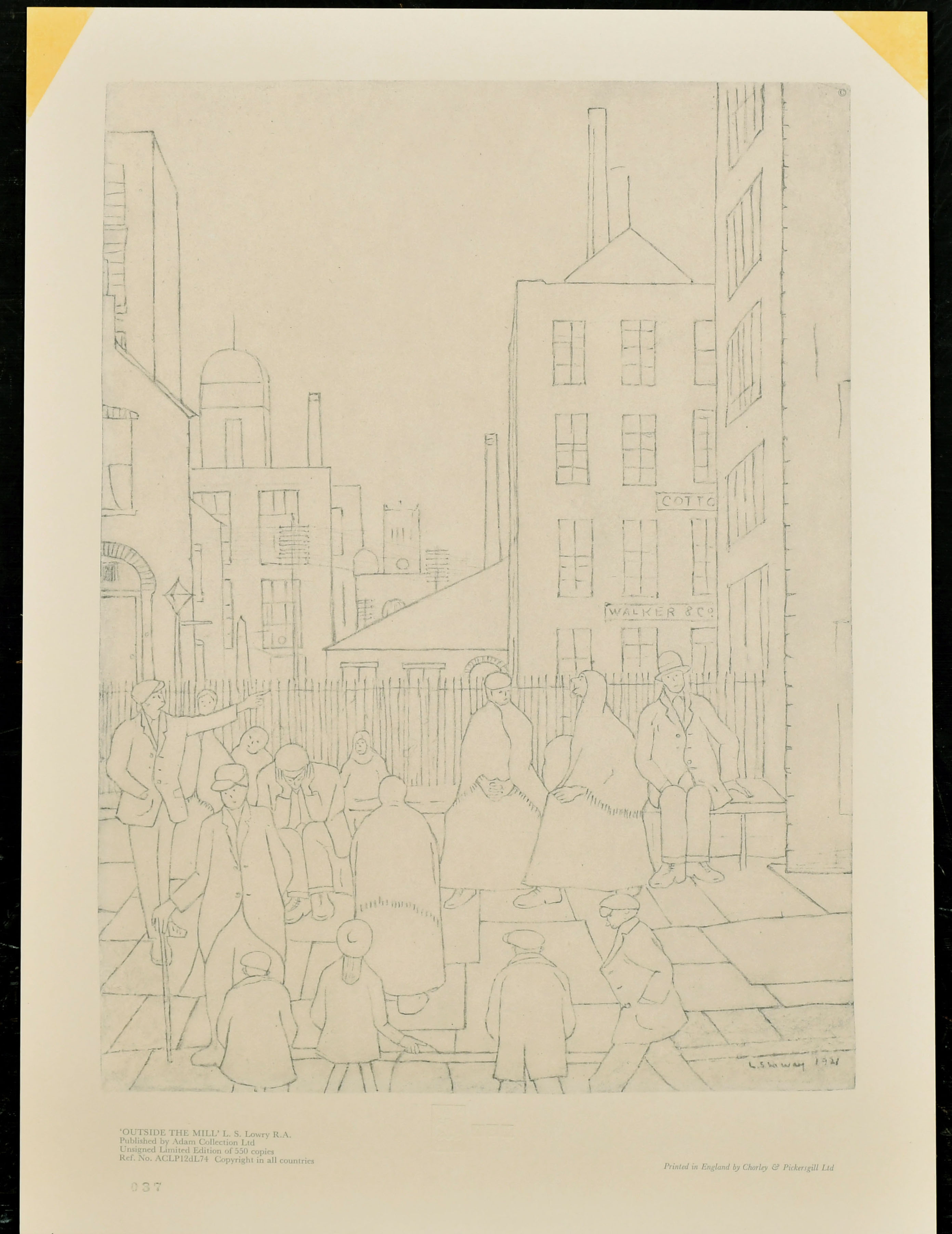 Laurence Stephen Lowry (1887-1976) British. "Street Scene", Printed by Chorley & Pickersgill Ltd, - Image 7 of 9