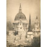 Mortimer Luddington Menpes (1855-1938) British. "St Paul's Cathedral", Etching, 15.75" x 11.5" (40 x