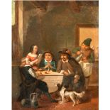 P G Hamaer (19th Century) European. Figures in a Tavern, Oil on panel, Signed and dated 1856, 10.75"