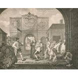 After William Hogarth (1697-1764) British. "O The Roast Beef of Old England", Engraved by C