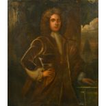 18th Century English School. Full Length Portrait of a Man, Oil on canvas, Unframed 50" x 40" (127 x