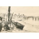 Charles Watson (1846-1927) British. "Chelsea", Etching, 6.75" x 10.75" (17.2 x 27.3cm)