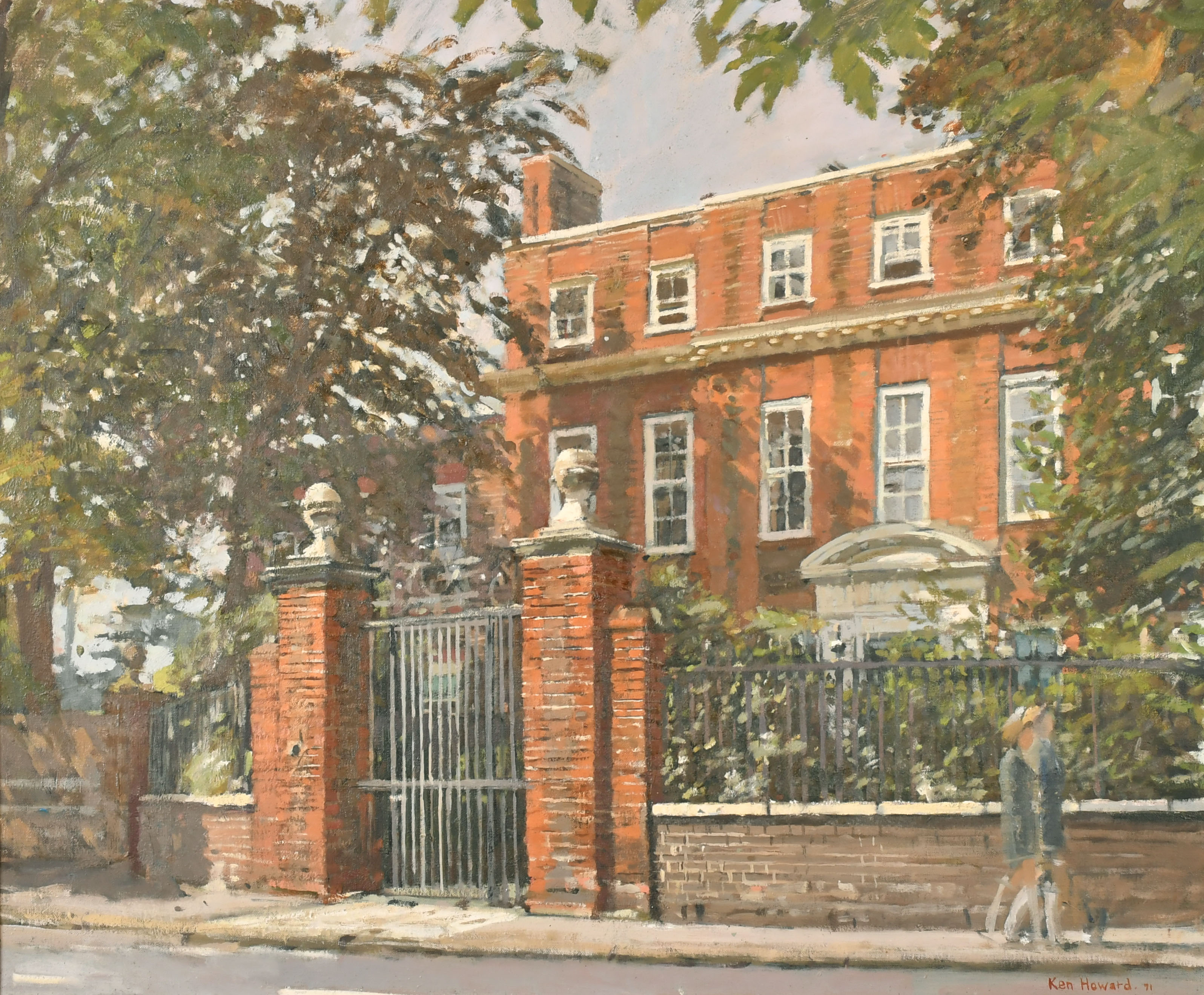 Ken Howard (1932-2022) British. Study of a Town House (possibly Rutland Lodge, Petersham),