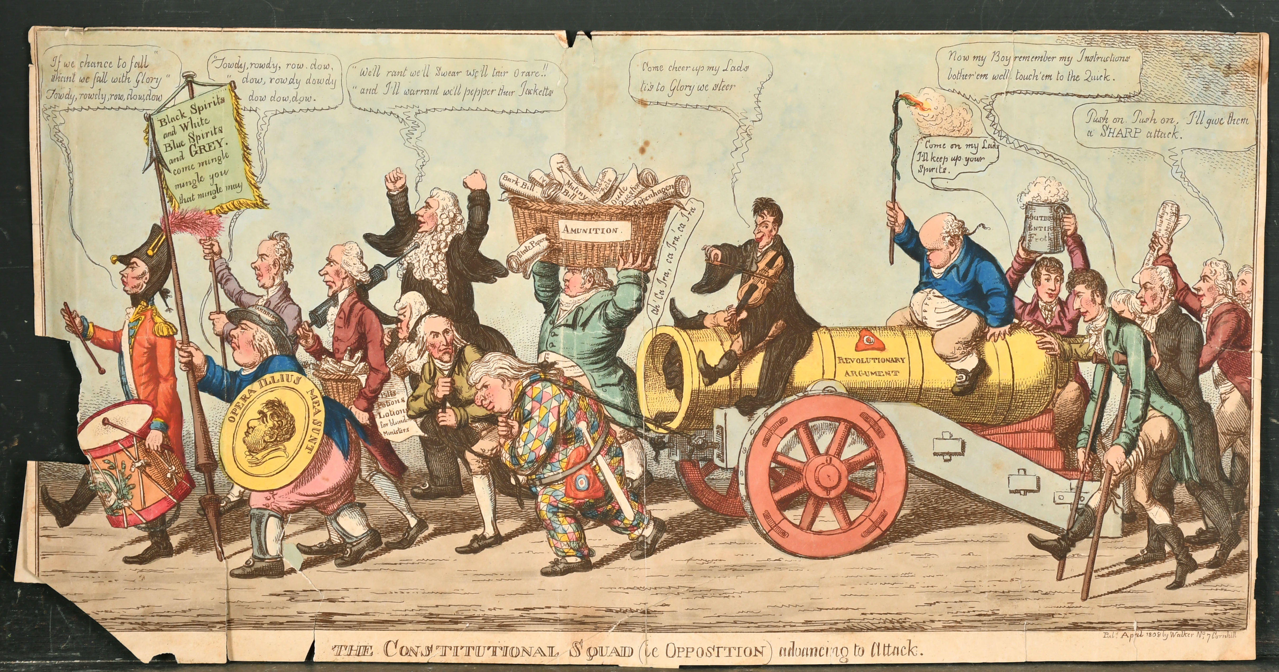 George Moutard Woodward (1760-1809) British. "Political Hoaxing", Print, Unframed 11.75" x 17.5" ( - Image 5 of 10