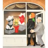 Beryl Cook (1906-2001) British. "Lingerie Shop", Lithograph, Signed and numbered 468/650 in