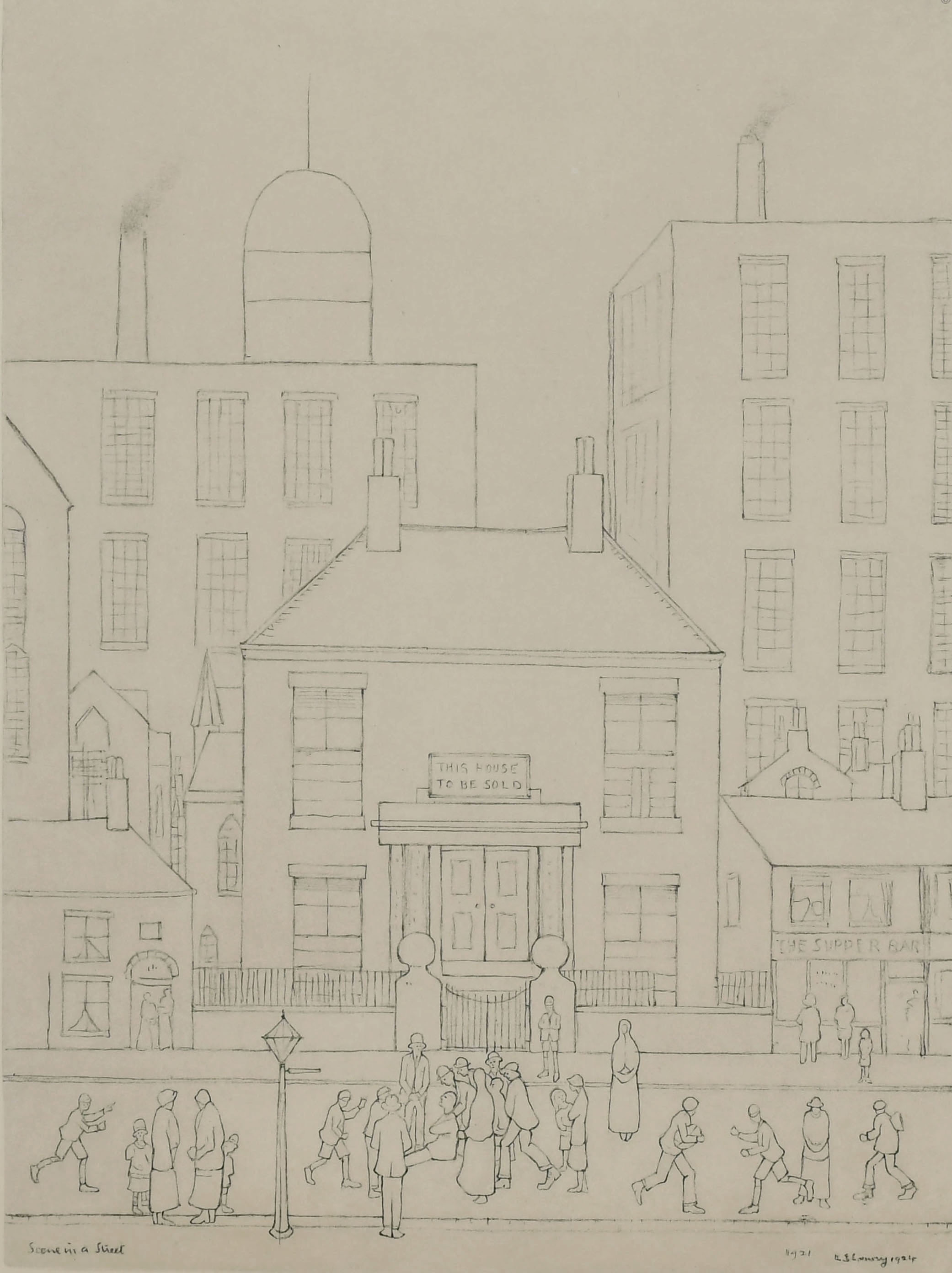 Laurence Stephen Lowry (1887-1976) British. "Street Scene", Printed by Chorley & Pickersgill Ltd, - Image 4 of 9