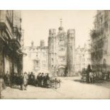 Nathaniel Sparks (1880-1957) British. "St James's Palace, London", Etching, Signed in pencil, and