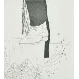 David Hockney (1937- ) British. "Digging Up Glass", 1969, Etching, Signed and numbered 48/100 in