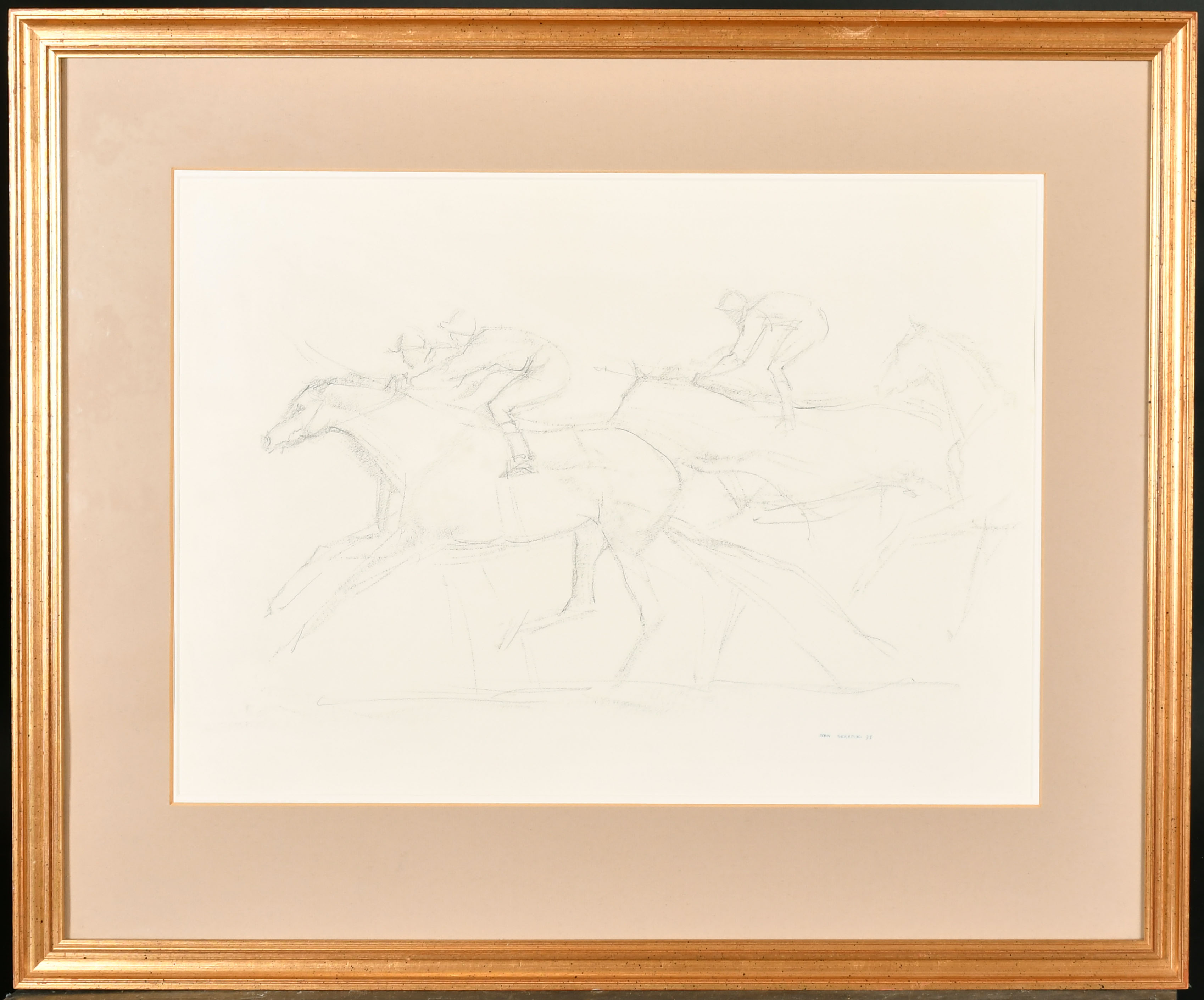 John Rattenbury Skeaping (1901-1980) British. 'The Race', Pencil, Signed and dated '77, 14.5" x - Image 2 of 5