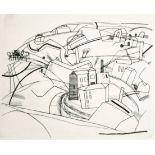 Bryan Ingham (1936-1997) British. "Sowerby Bridge", Etching with roulette, Signed, Inscribed,