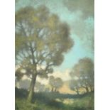 Henry Taylor Wyse (1870-1951) British. An Evening Landscape, Pastel, Signed, 15" x 10.75" (38.1 x