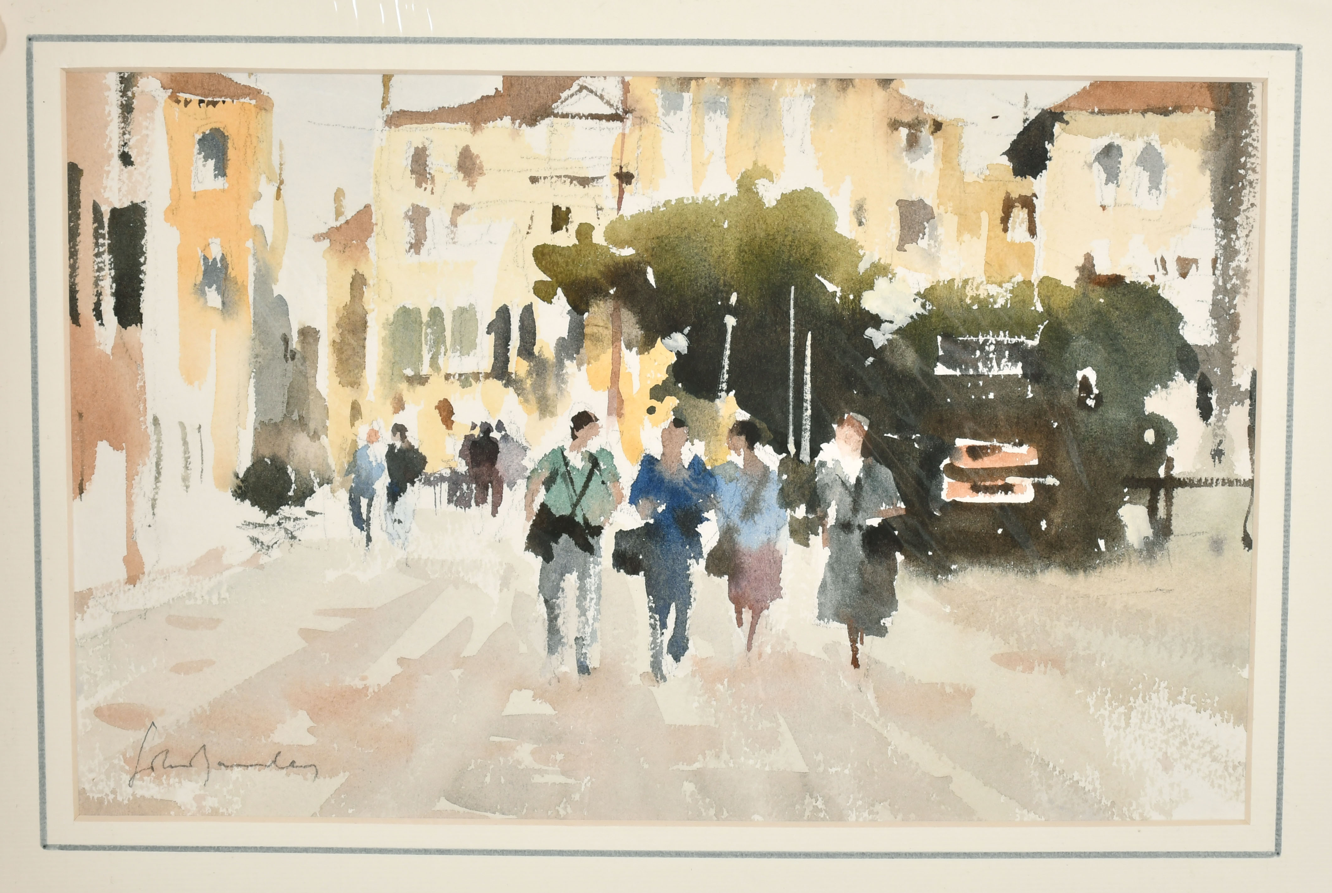 John Yardley (1933- ) British. "The Camera Crew", Watercolour, Signed in pencil, and inscribed - Image 2 of 10