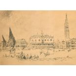 Joseph Pennell (1857-1926) American. A Venetian Scene, Etching, Signed in pencil, 7.15" x 9.75" (