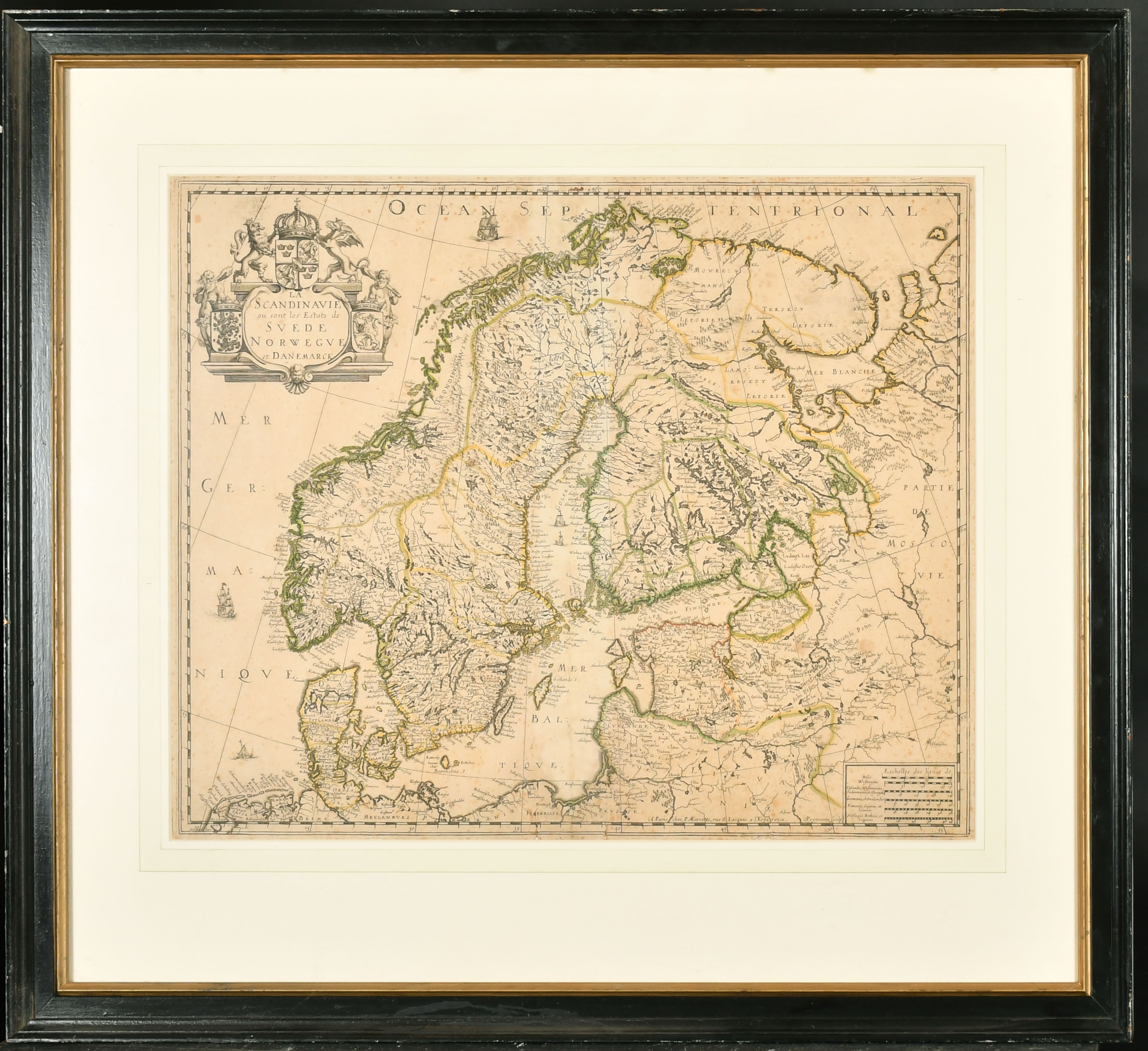 After Guillaume Sanson de Abbeville (1633-1703) French. "La Scandinavie", Map, 16.5" x 20.5" (41.8 x - Image 2 of 4