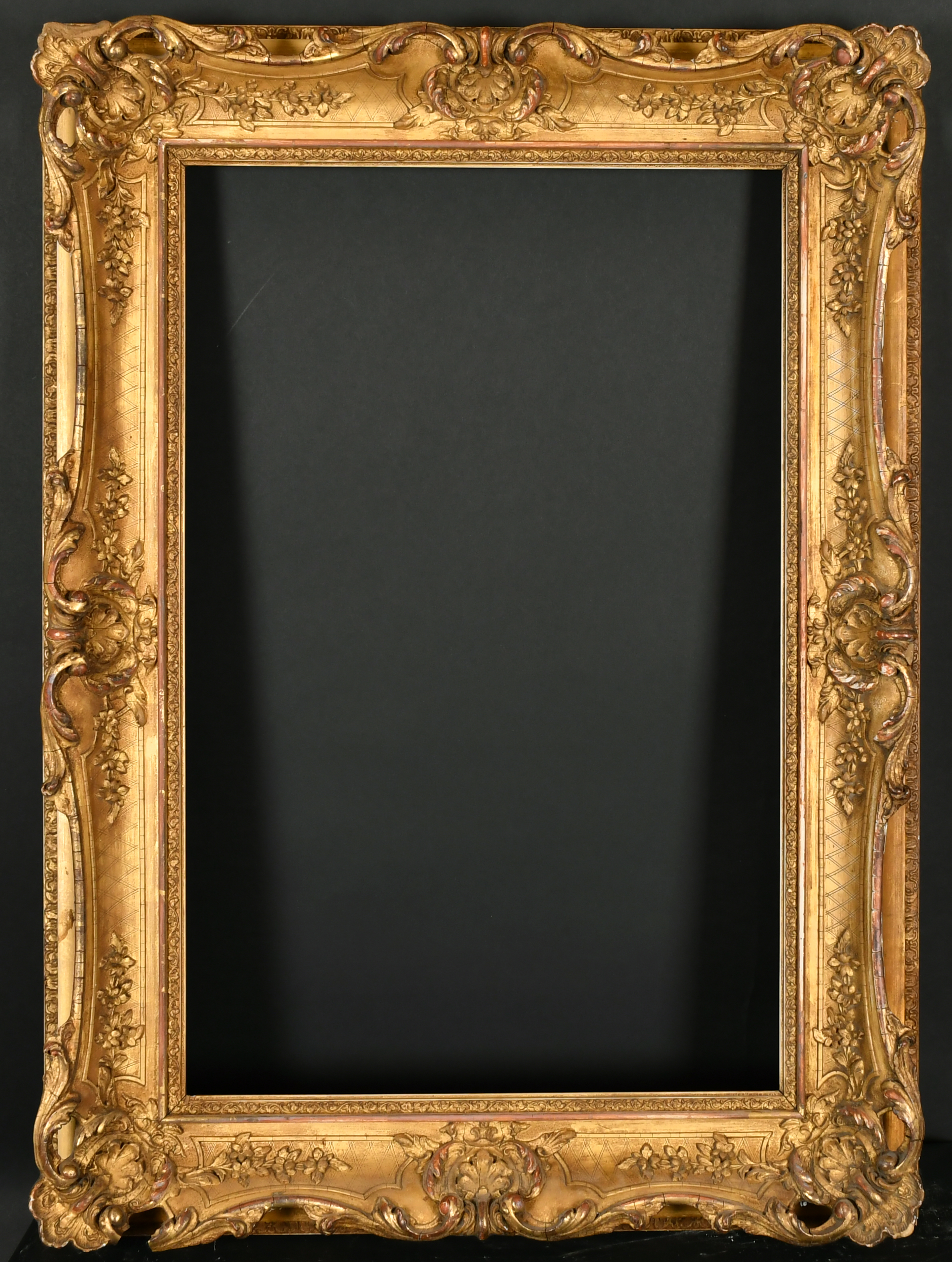 19th Century English School. A Gilt Composition Frame, with swept and pierced centres and corners, - Image 2 of 3