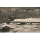 Frank Short (1857-1945) British. "The Lifting Cloud", Mezzotint, Signed in pencil, Inscribed on a