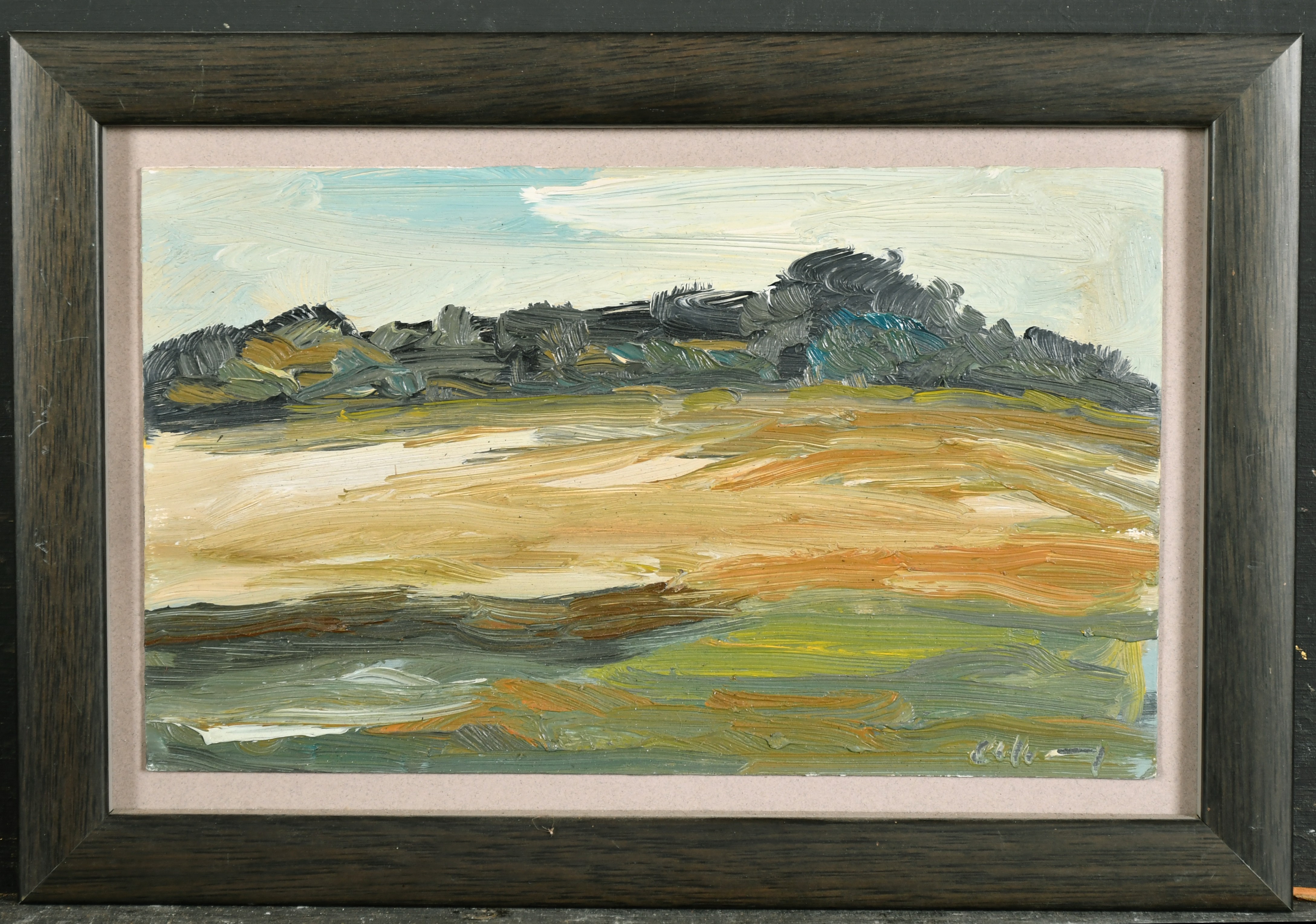 20th Century English School. An Open Landscape, Oil on Board, with indistinct incised signature, - Image 2 of 5