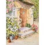 Wendy Trinder (1942-2020) British. "Back Door Step", Lithograph, Signed, Inscribed and numbered 15/