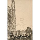 Ernest Stephen Lumsden (1883-1945) British. "Paris in Construction", Etching, Signed and inscribed