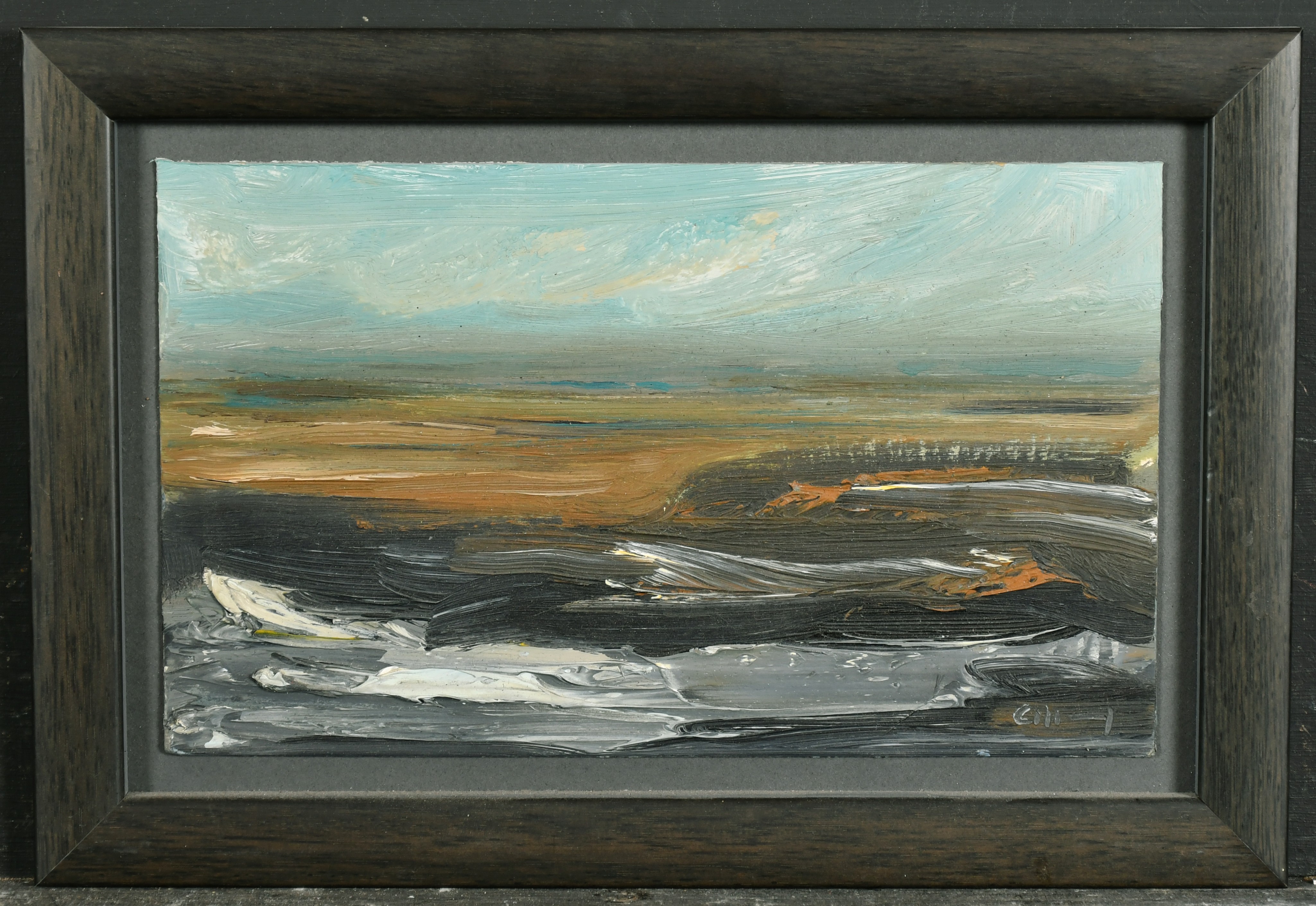 20th Century English School. An Open Landscape, Oil on Board, with indistinct incised signature, - Image 3 of 5