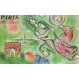 After Marc Chagall (1887-1985) Russian/French. Paris, an Exhibition Poster, 24.5" x 38.5" (62.3 x