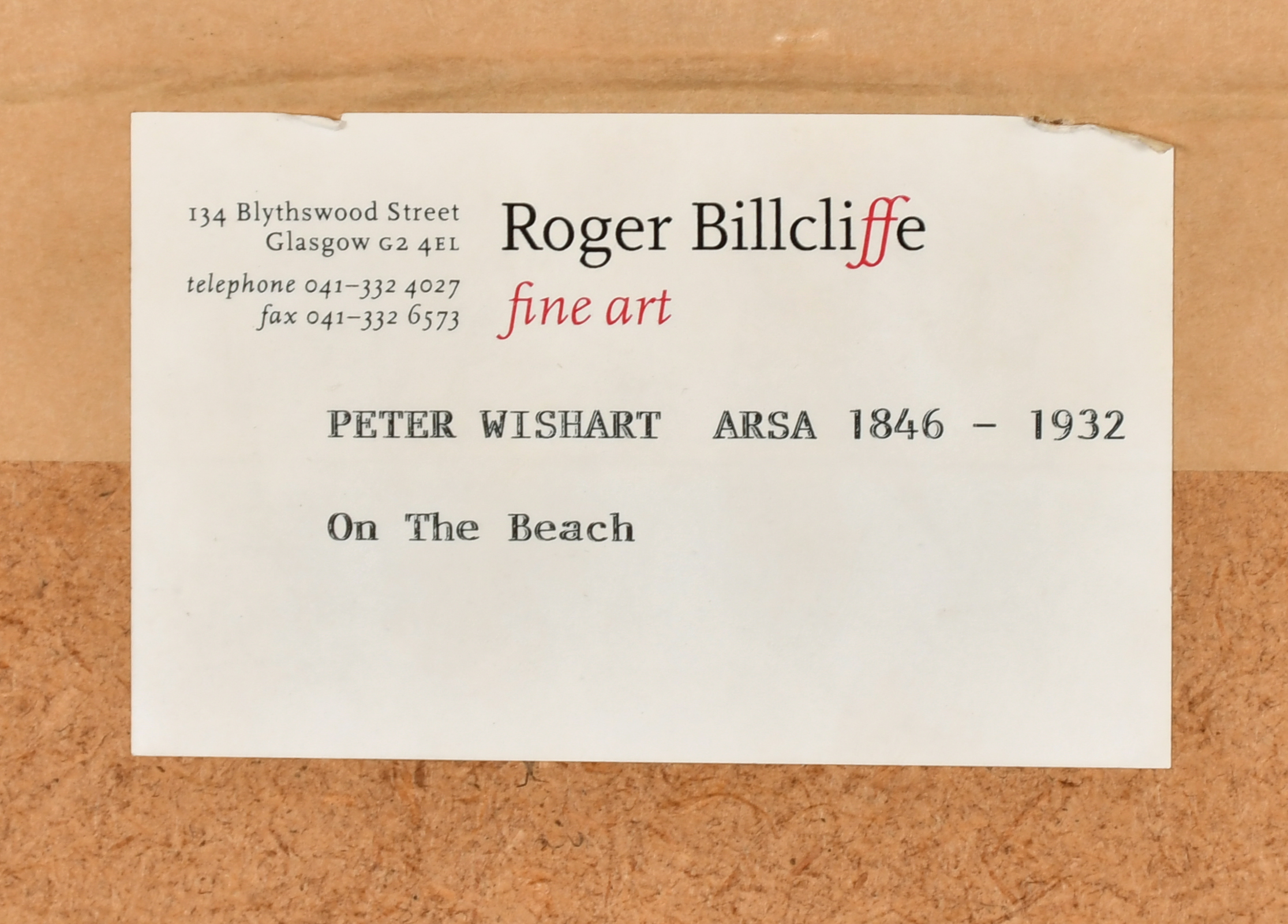 Peter Wishart (1846-1932) British. "On the Beach", Pastel, Inscribed on labels verso, 6.75" x 6. - Image 3 of 4