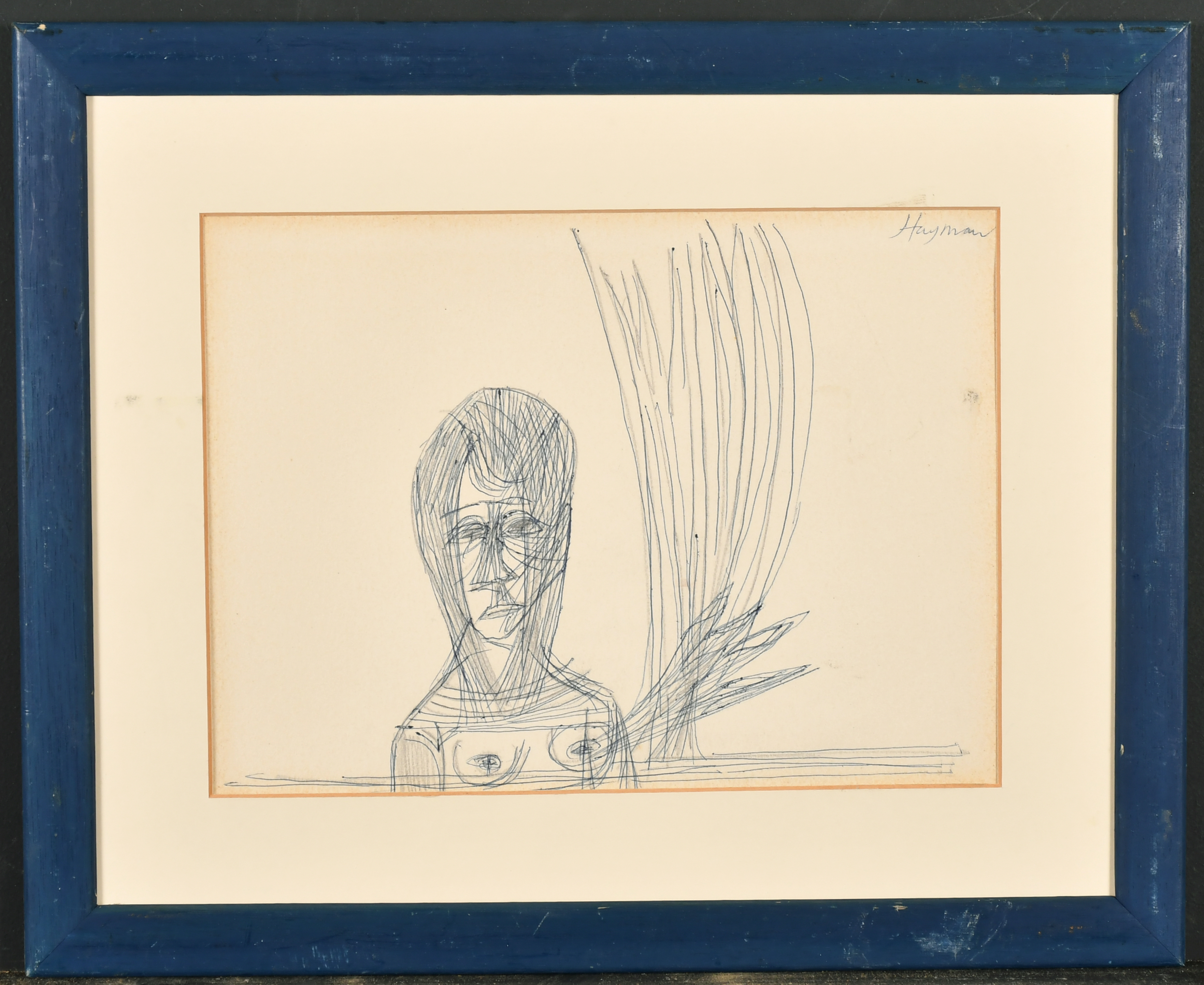 Patrick Hayman (1915-1988) British. Study of a Woman, Ink and pencil, Signed, and inscribed verso, - Image 2 of 4