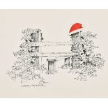 Wendy Trinder (1942-2020) British. The Christmas Hat, Ink and watercolour, Signed, Unframed 6.25"