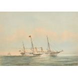 After Thomas Goldsworthy Dutton (1819-1891) British. "Royal Yacht Osborne", Print, 7.25" x 11" (18.3