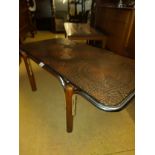 Scandinavian Tile topped mid century coffee table with chrome finish .