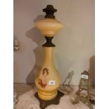 Large Victorian oil lamp with lady portrait .