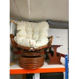 Bamboo style tub chair together with magazine rack .