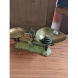 Set of vintage scales , weight etc .