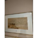 Large Early Highland scene water colour Signed RS LEGS. framed .