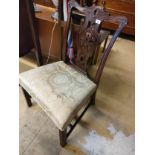 Georgian Chippendale style chair .