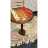 Victorian Chess table with Chess set some a/f.