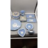 Selection of Wedgwood Jasper Ware to include lighter.