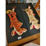 Pair of Oriental Geisha girl plaques .