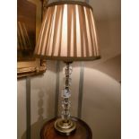 Modern Crystal style Glass Columned table lamp.