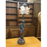 Bronzed Lady figural table lamp.