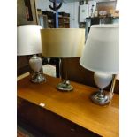 3 Modern interior table lamps .