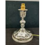 Beautiful silver 830 grade candle stick converted to table lamp