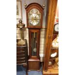 Large Tempus Fugit grandfather Clock 1970s with pendulum and Weights maker James Stewart from Armagh