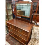 Large Victorian Scottish style dressing table with heavy brass handles .